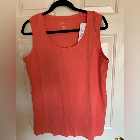 NWT NIB Chicos tank “Coral Reef” (coral) sz 3 (14-16) - Picture 1 of 6